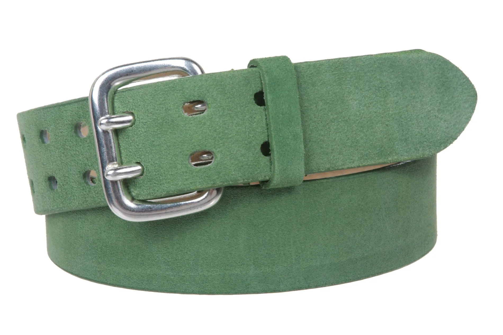 1 1/2" Women's Plain Soft Suede Leather Double Prong Dress Belt