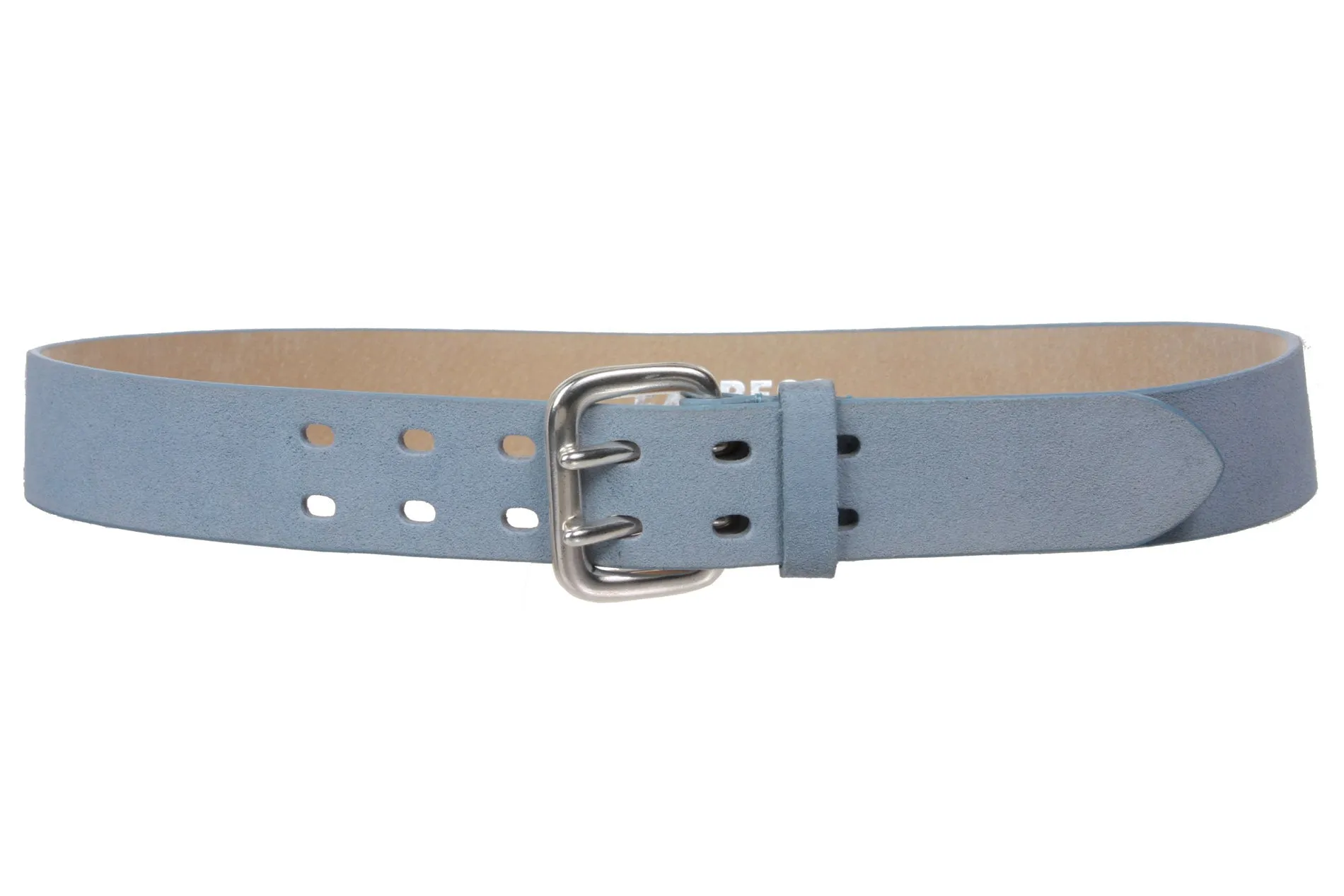 1 1/2" Women's Plain Soft Suede Leather Double Prong Dress Belt