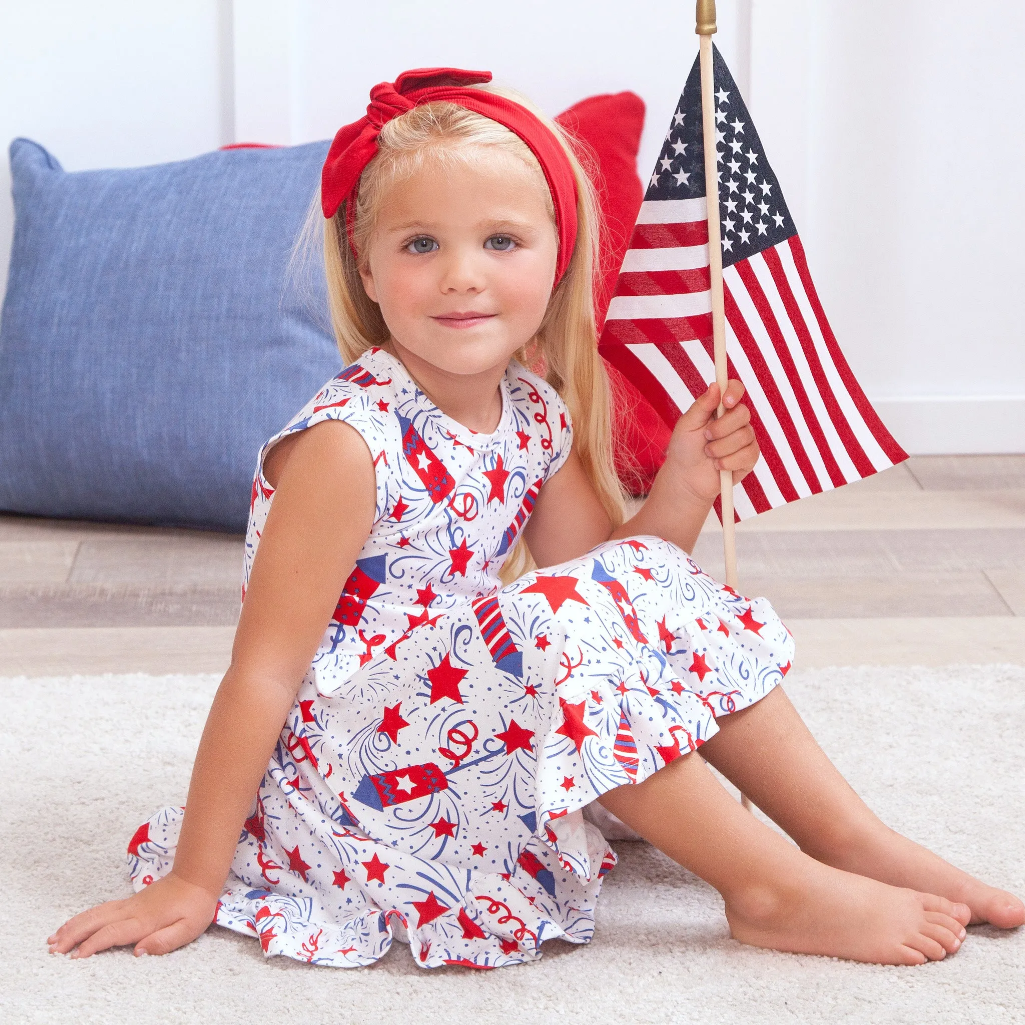 4th Of July Sleeveless Twirl Dress