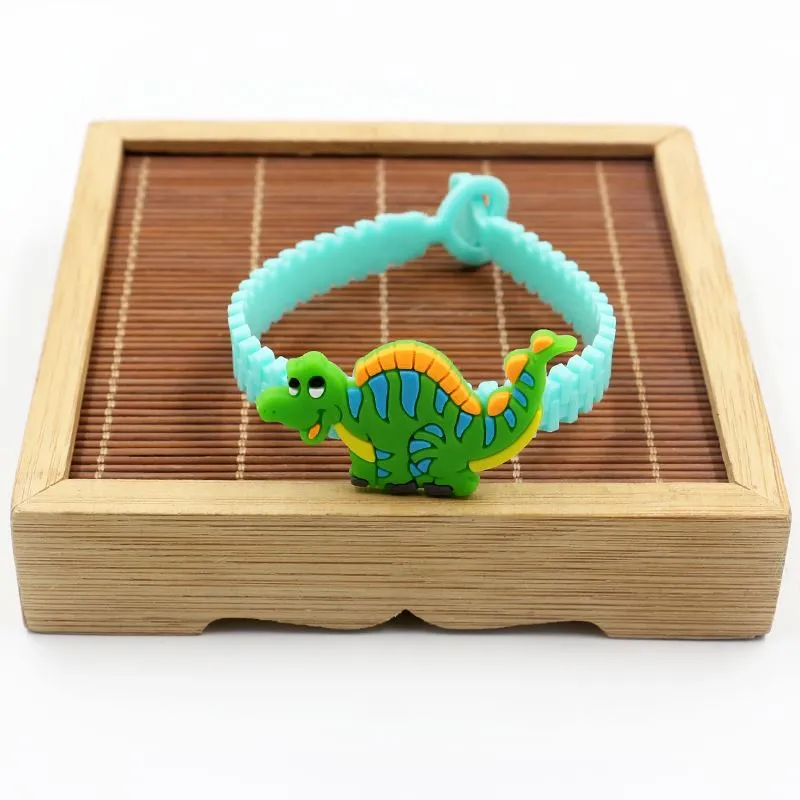 6pcs Dinosaur Party Rubber Bangle Bracelet Baby Shower Decorations Birthday Party Decorations Kids Gifts Jungle Party Supplies