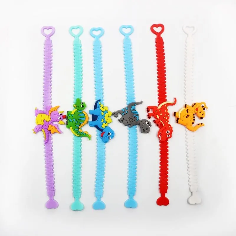 6pcs Dinosaur Party Rubber Bangle Bracelet Baby Shower Decorations Birthday Party Decorations Kids Gifts Jungle Party Supplies