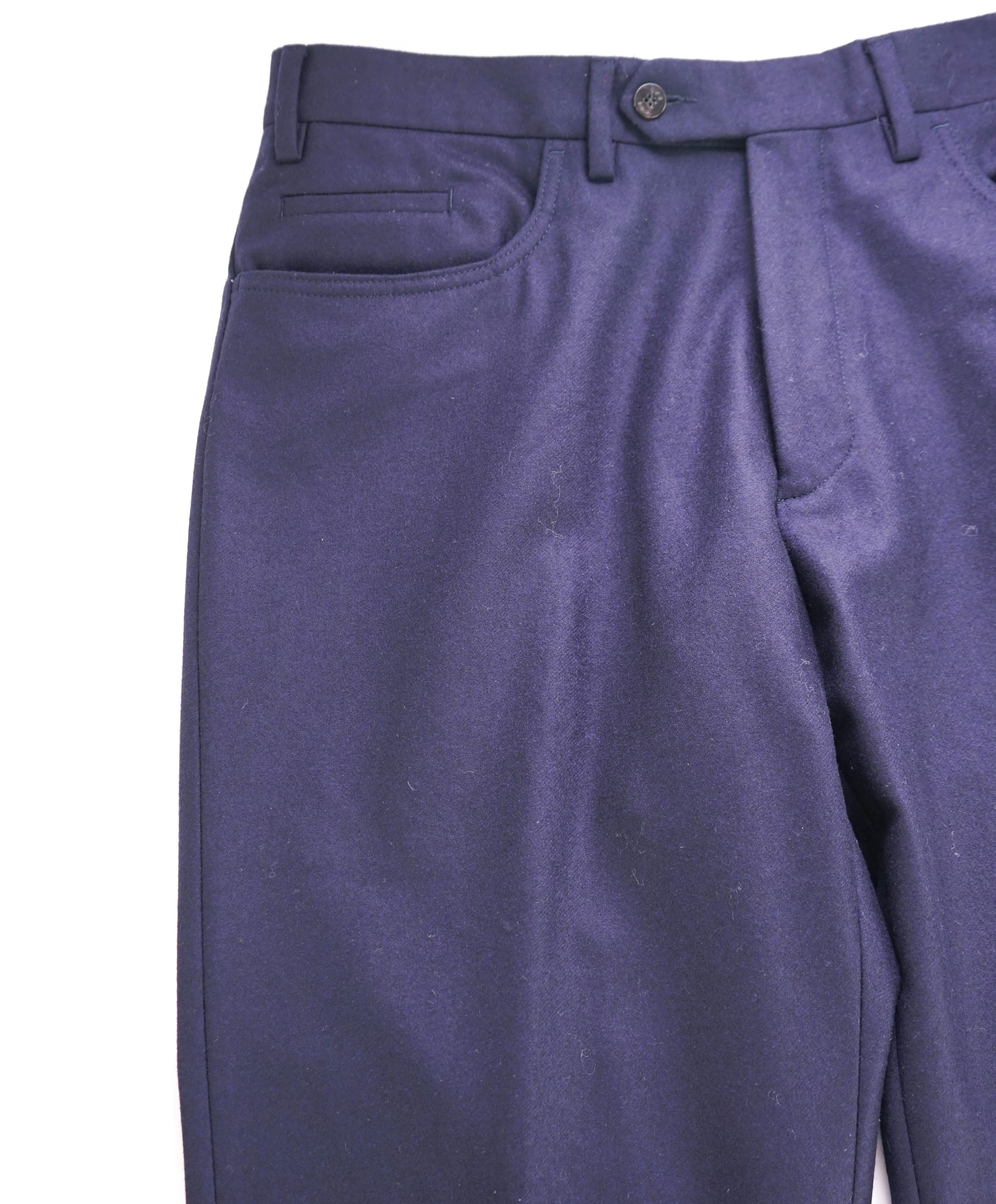$795 ISAIA - Pure Wool Blue 5-Pocket Flat Front Dress Pants - 34W (50EU)