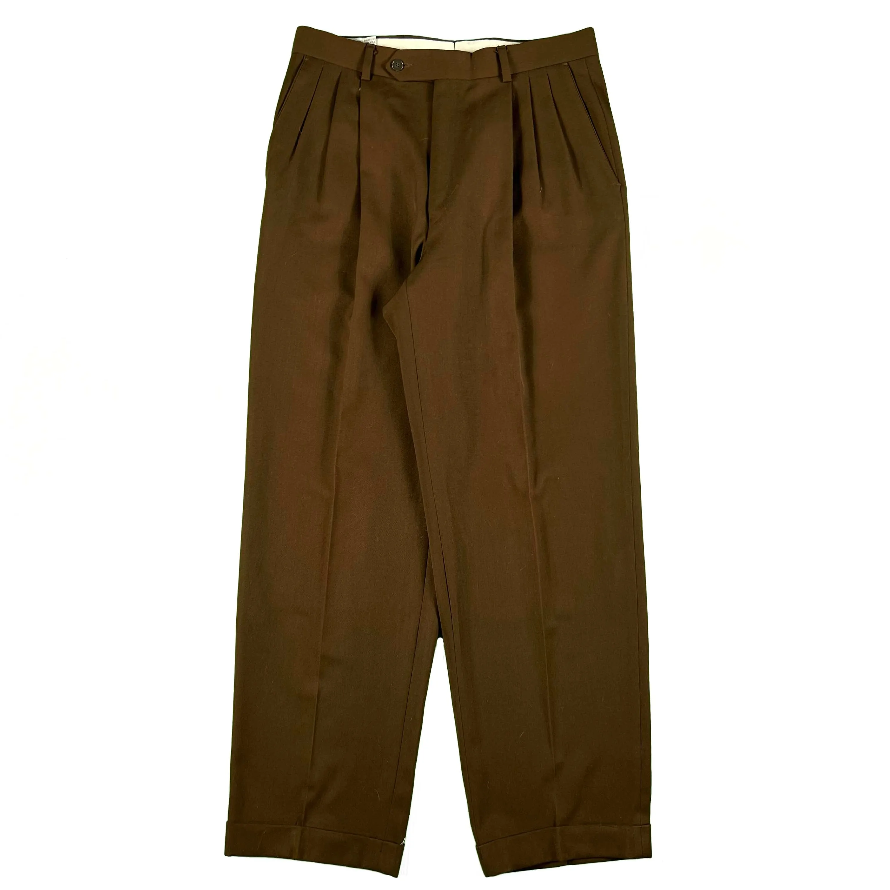 90s Givenchy Brown Pleated Trousers- 31x30.5