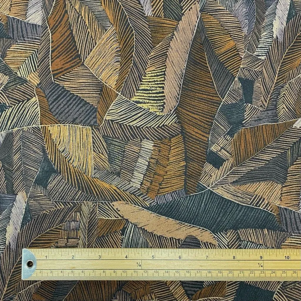 Abstract Leaves Scuba Suede Fabric