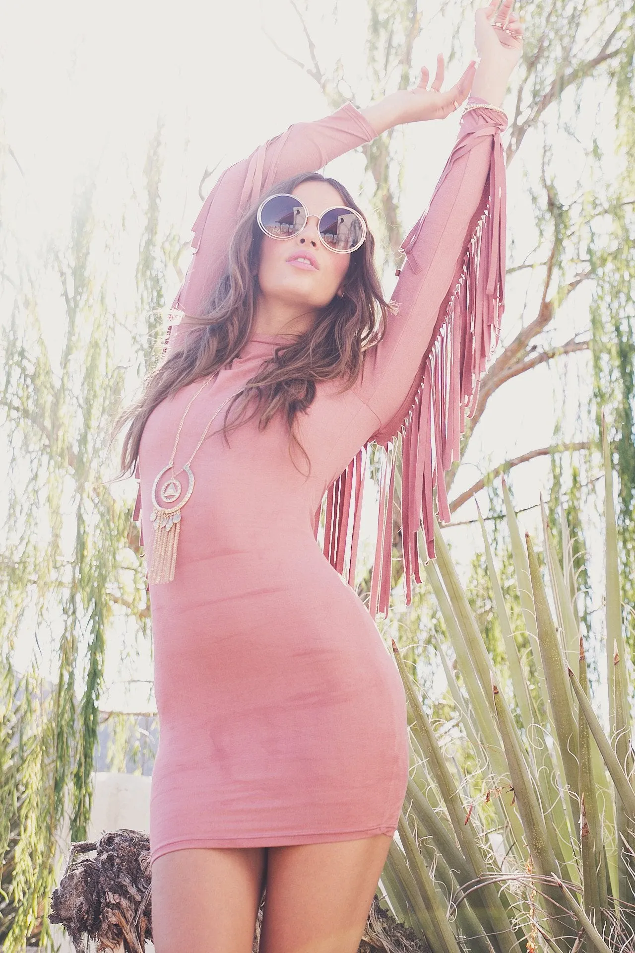 Akela Suede Fringe Dress
