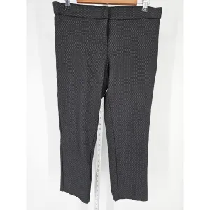 Amanda   Chelsea Womens Sz 8 Cropped Black Dress Pants Small Floral Print
