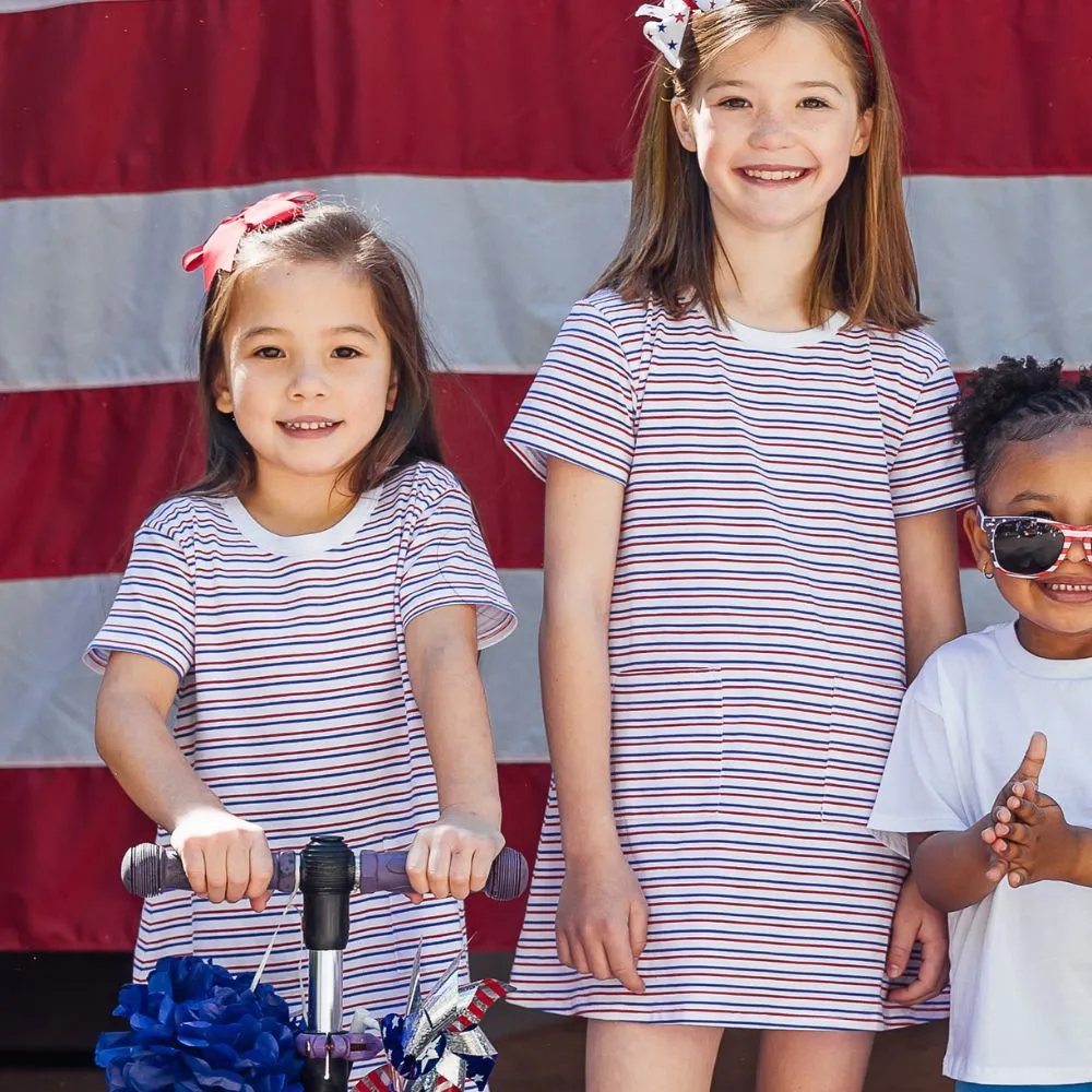 Americana Stripe Organic T-Shirt Dress