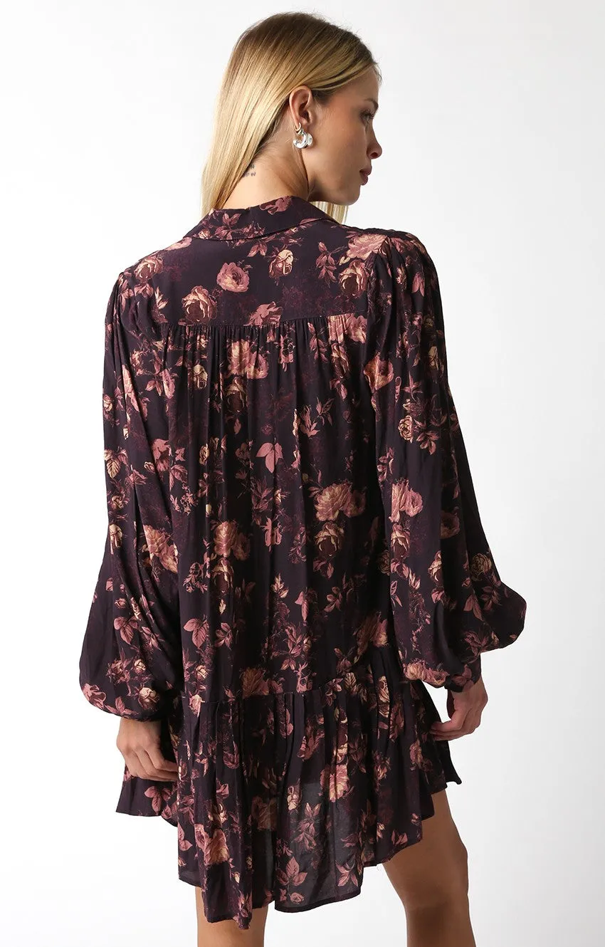Annie Floral High Low Shirt Dress