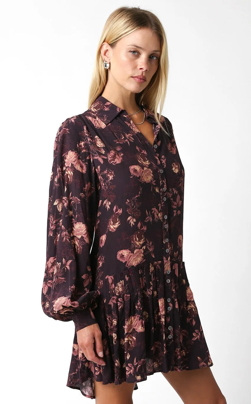 Annie Floral High Low Shirt Dress