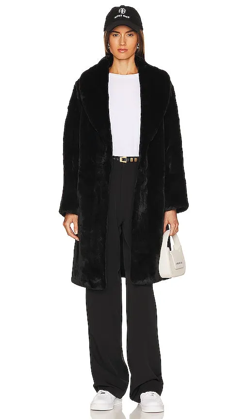 Apparis Bree Faux Fur Coat in Black