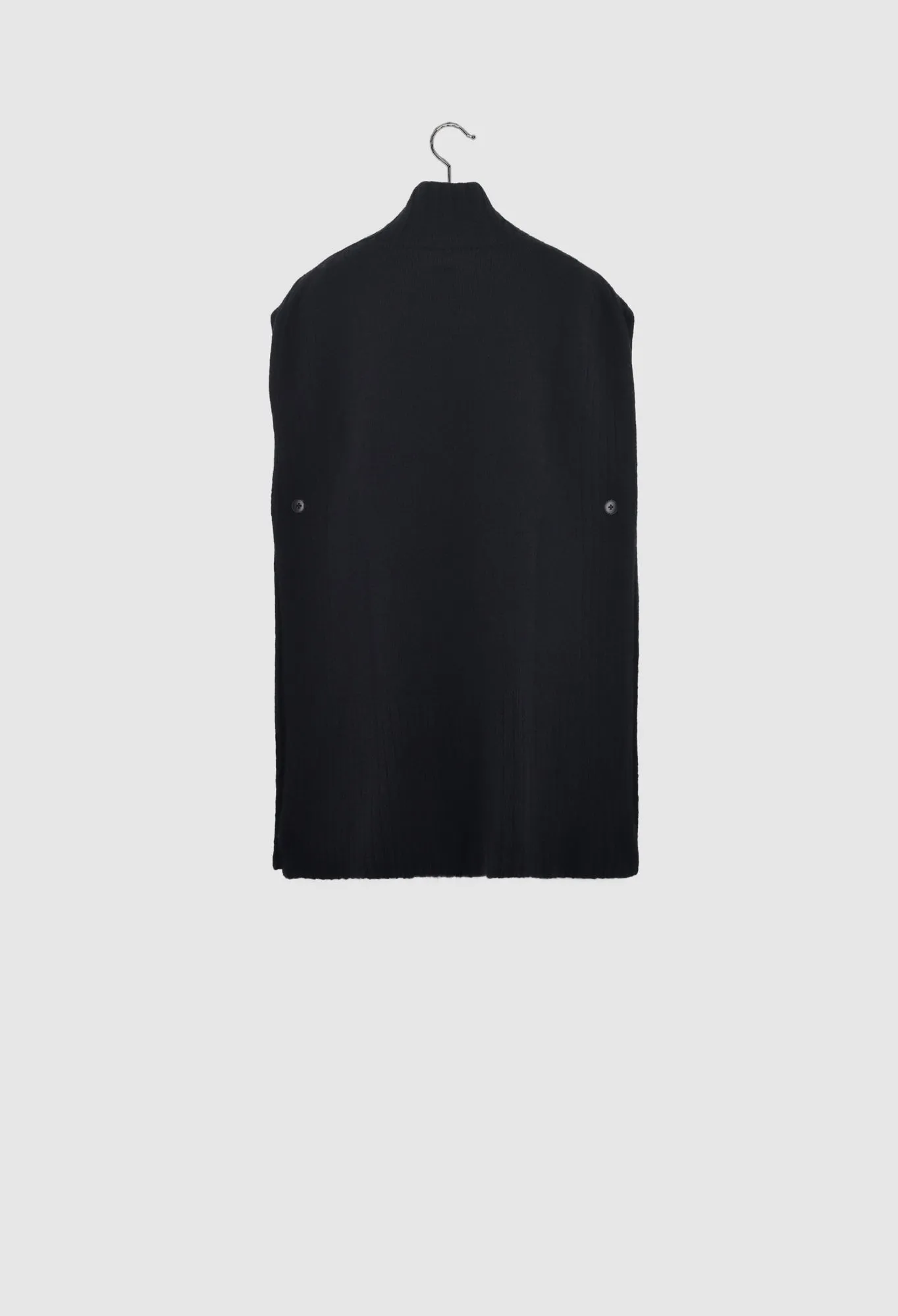 ARAMIS - Hand-Knit Cashmere Long Vest in Black