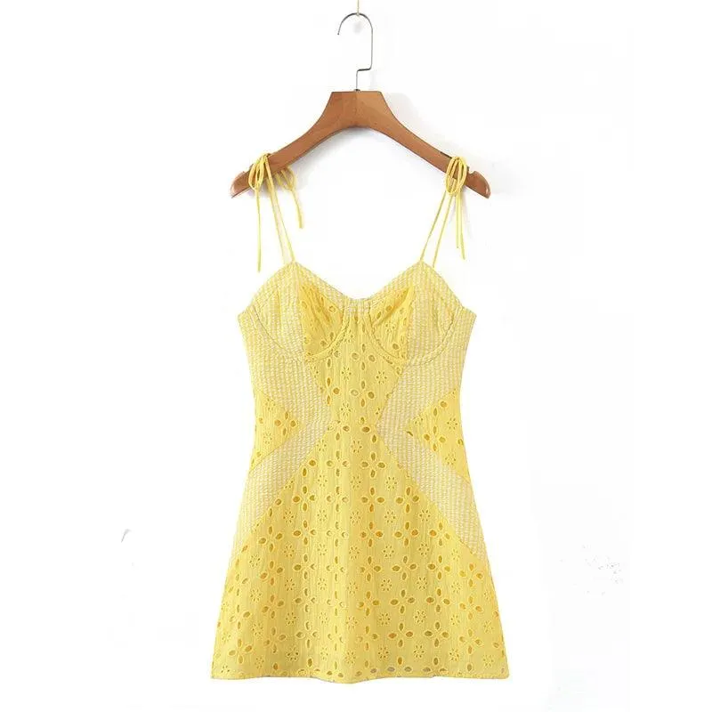 Arya Embroidery Mini Dress