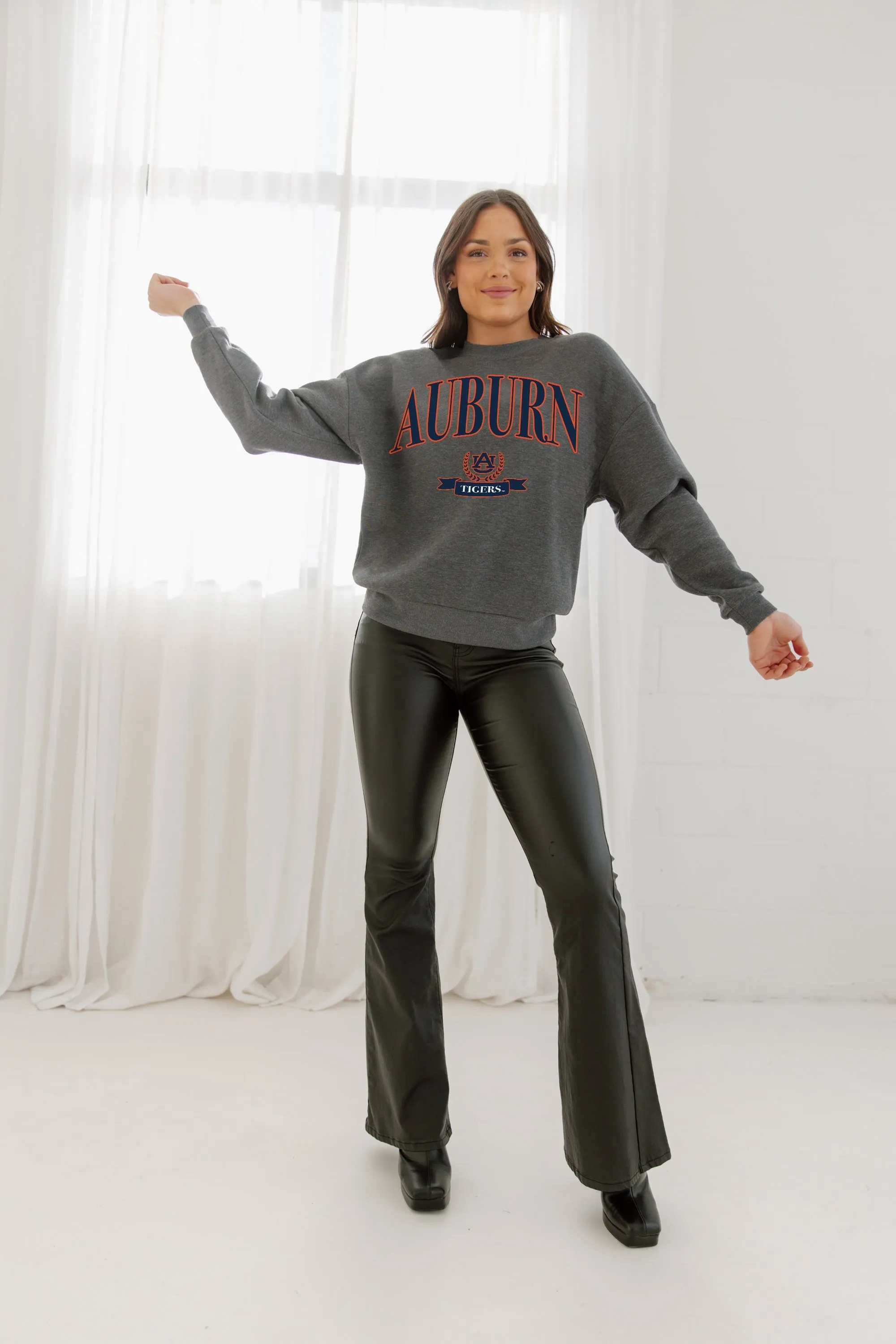 AUBURN TIGERS SEAL THE DEAL PREMIUM FLEECE DROP SHOULDER CREWNECK PULLOVER