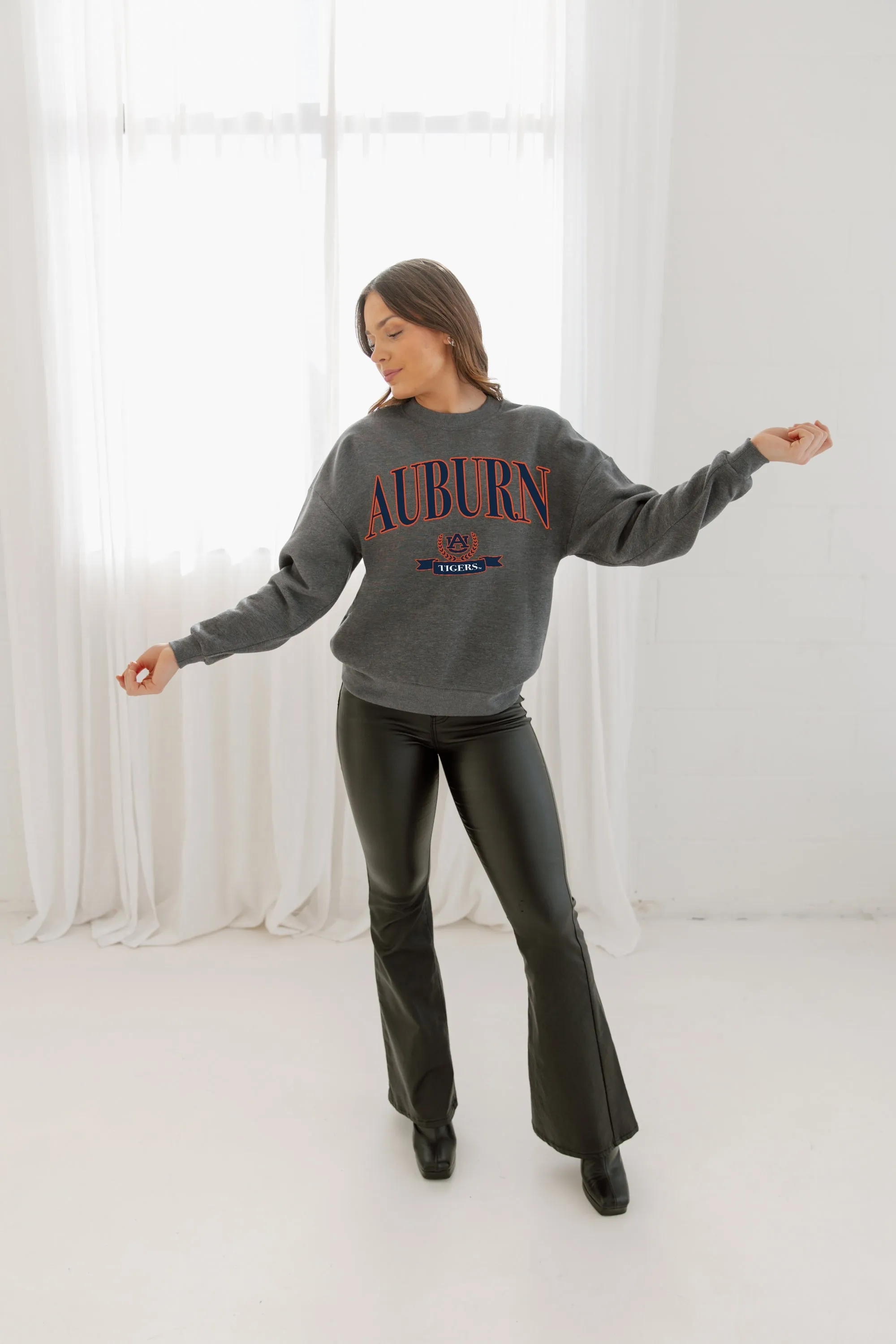 AUBURN TIGERS SEAL THE DEAL PREMIUM FLEECE DROP SHOULDER CREWNECK PULLOVER
