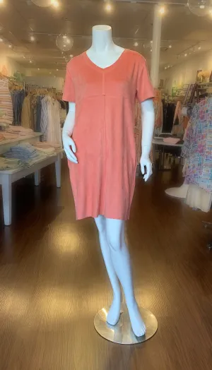 Audrey V-Neck Dress w/Pockets - Coral