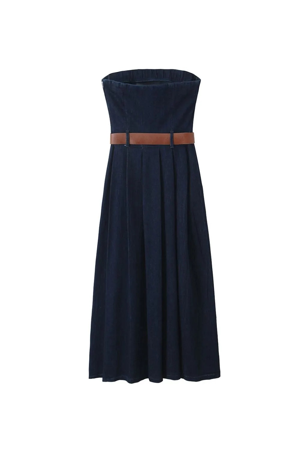 'Aurora'  Denim Strapless Dress & Belt