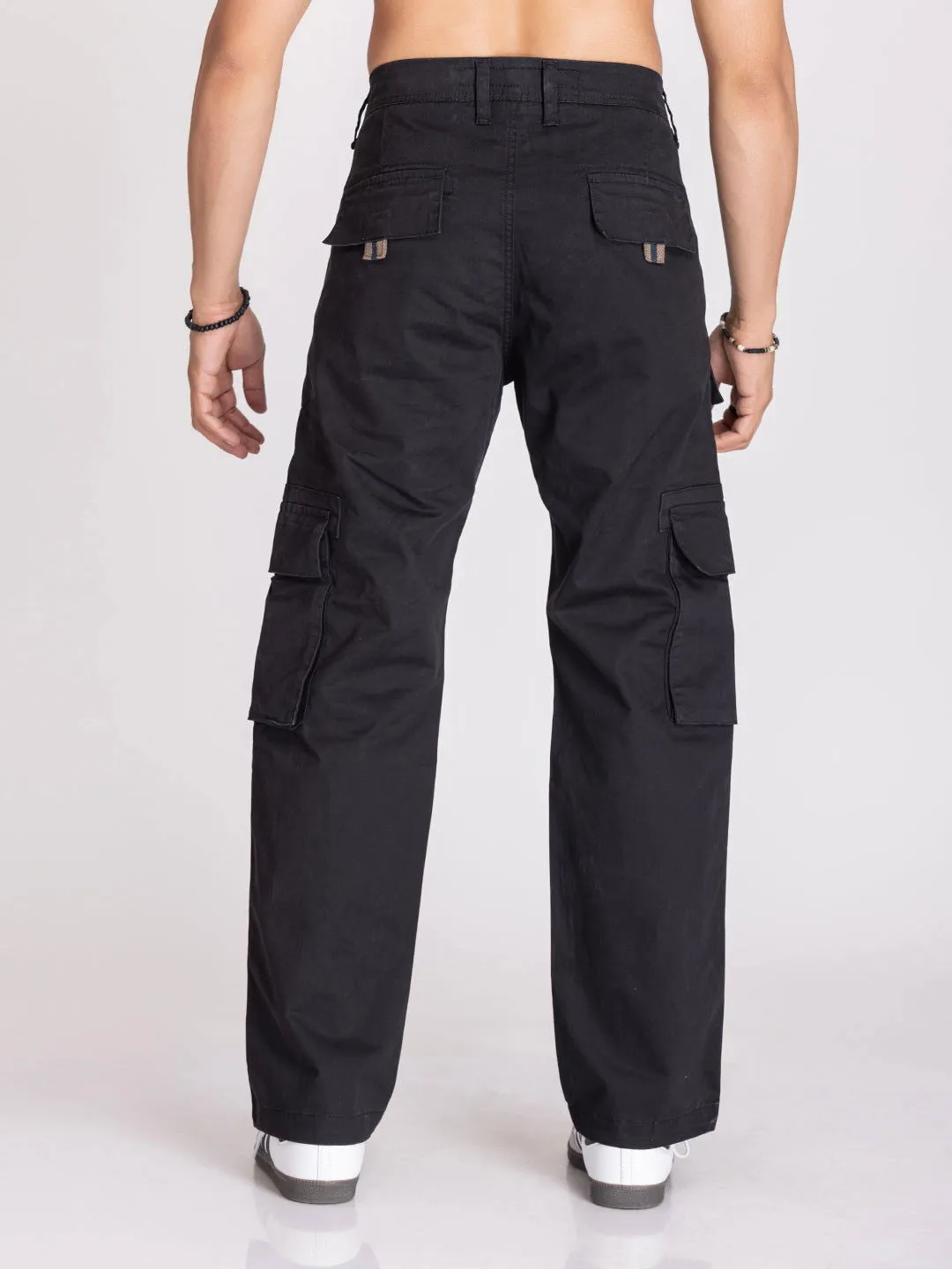 BAGGY UTILITY CARGO PANTS-BLACK