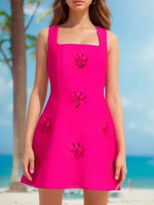Bevan Sleeveless Appliques Mini Dress