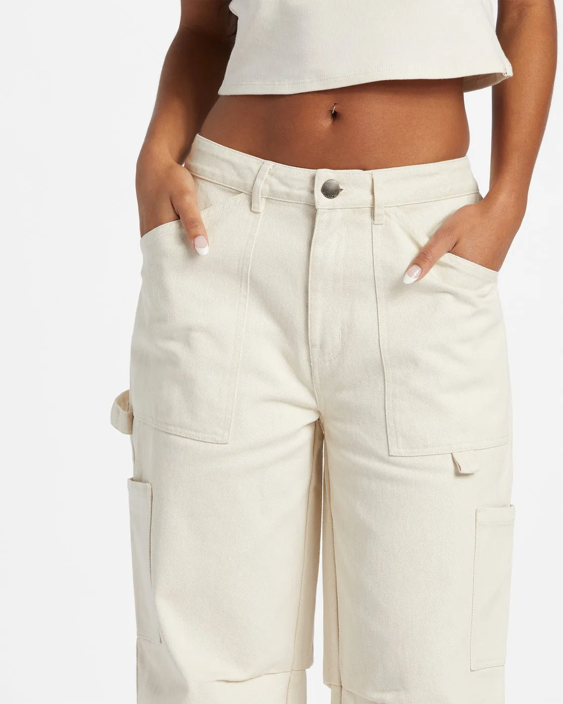 Billabong "Leia" Cargo Pants in White Cap