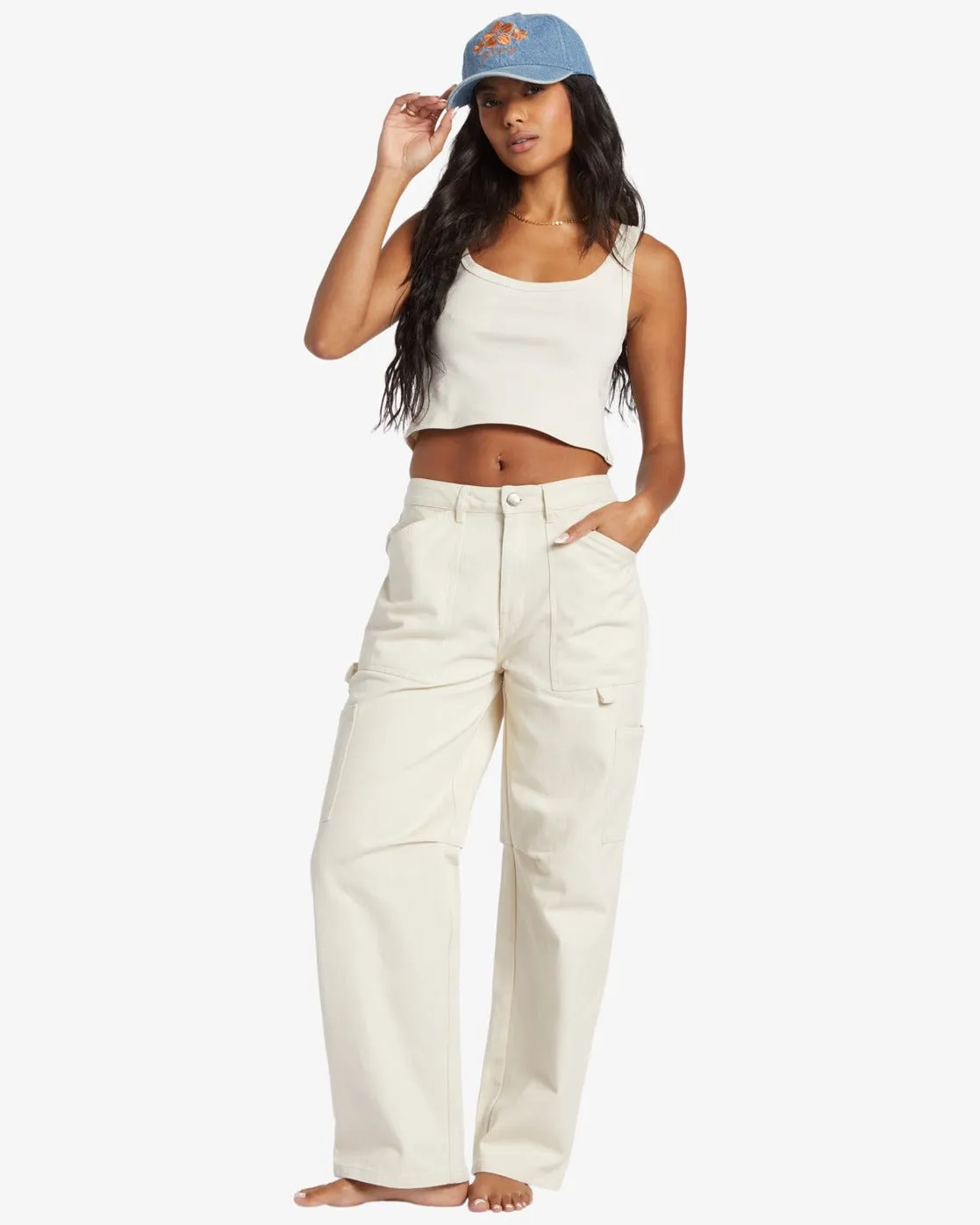Billabong "Leia" Cargo Pants in White Cap