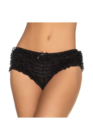 Black Sexy Ruffled Hot Pants