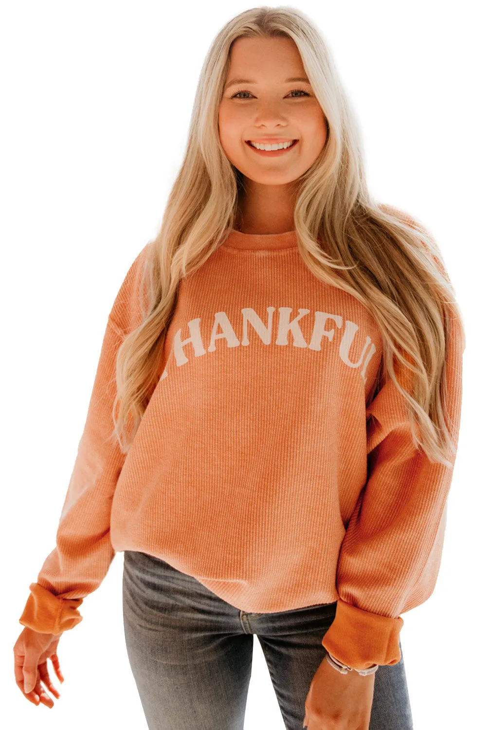 Black Solid Color Ribbed Oversized Sweatshirt