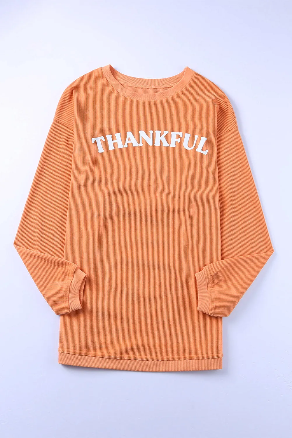 Black Solid Color Ribbed Oversized Sweatshirt