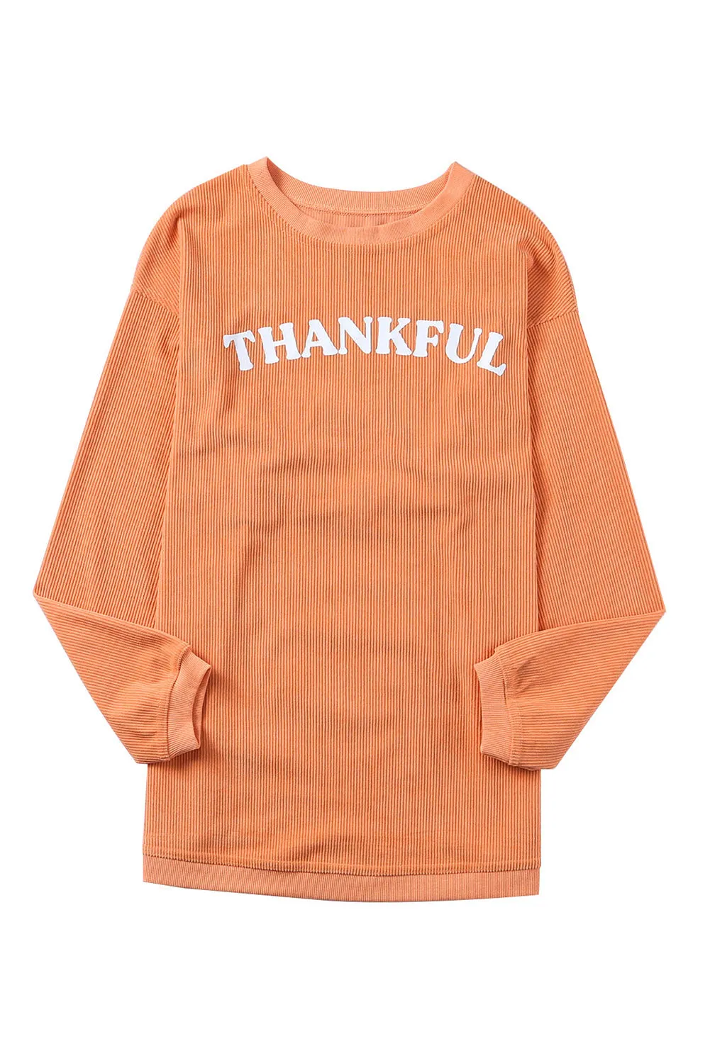 Black Solid Color Ribbed Oversized Sweatshirt