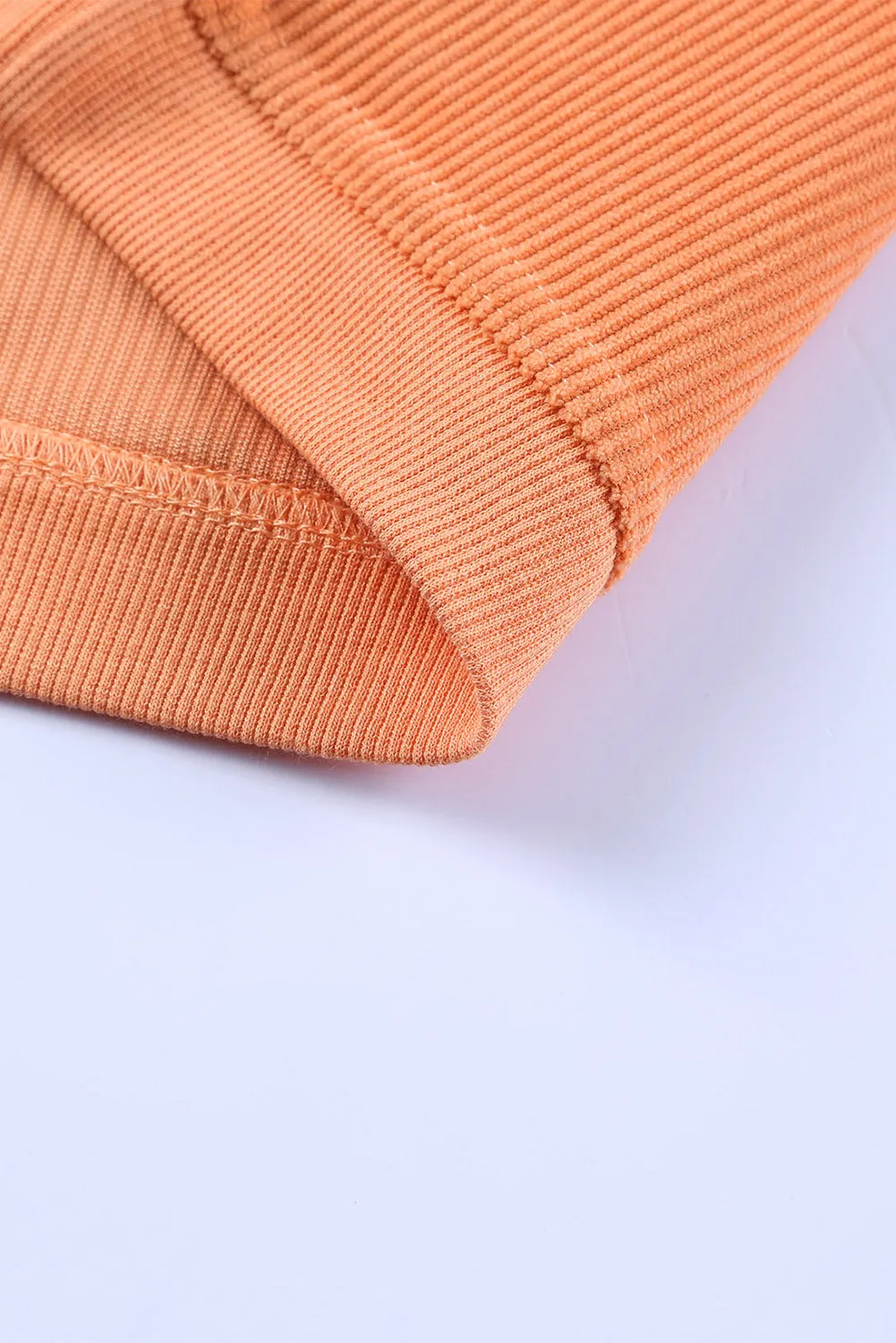 Black Solid Color Ribbed Oversized Sweatshirt