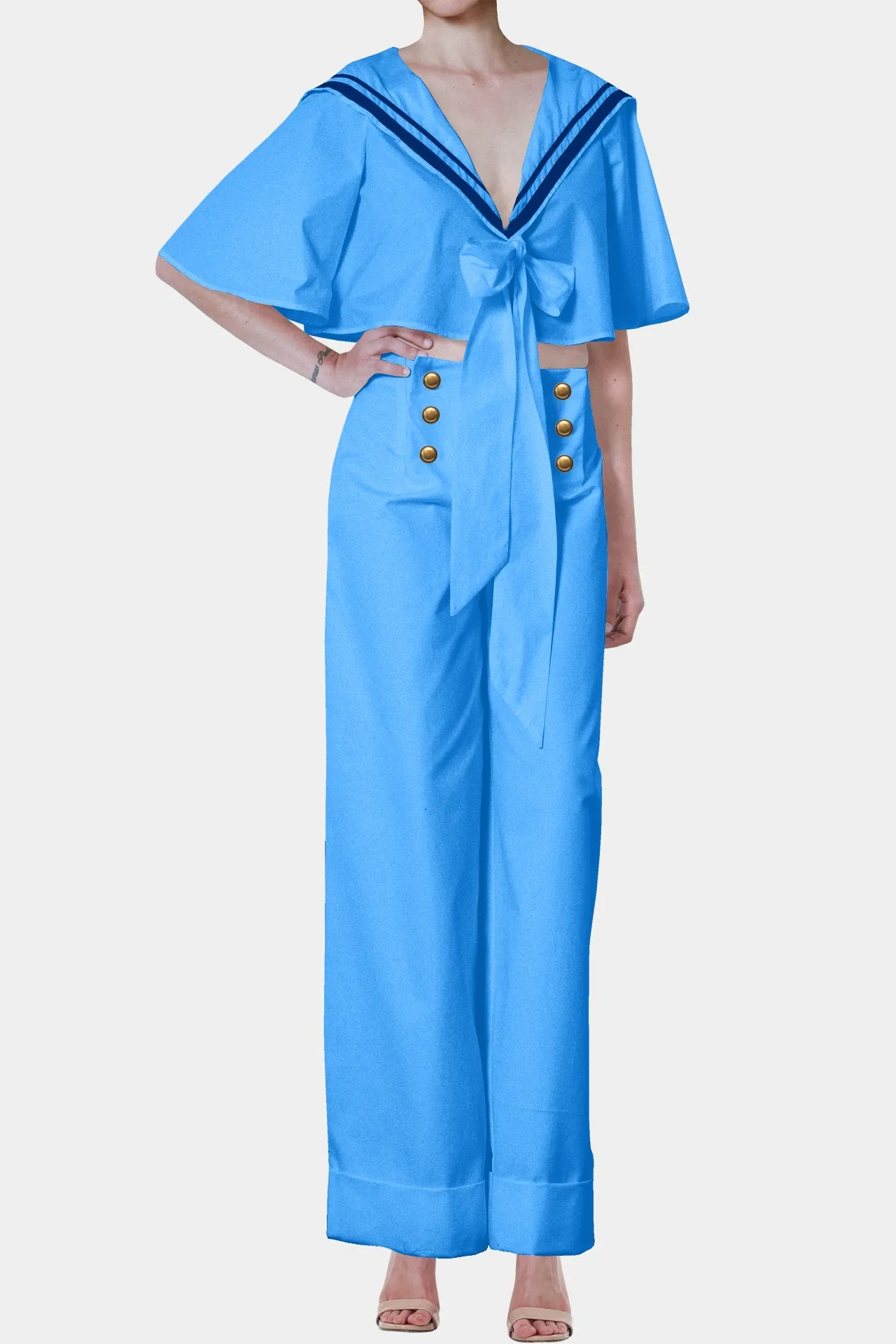 Blue Womens Plazzo Pants