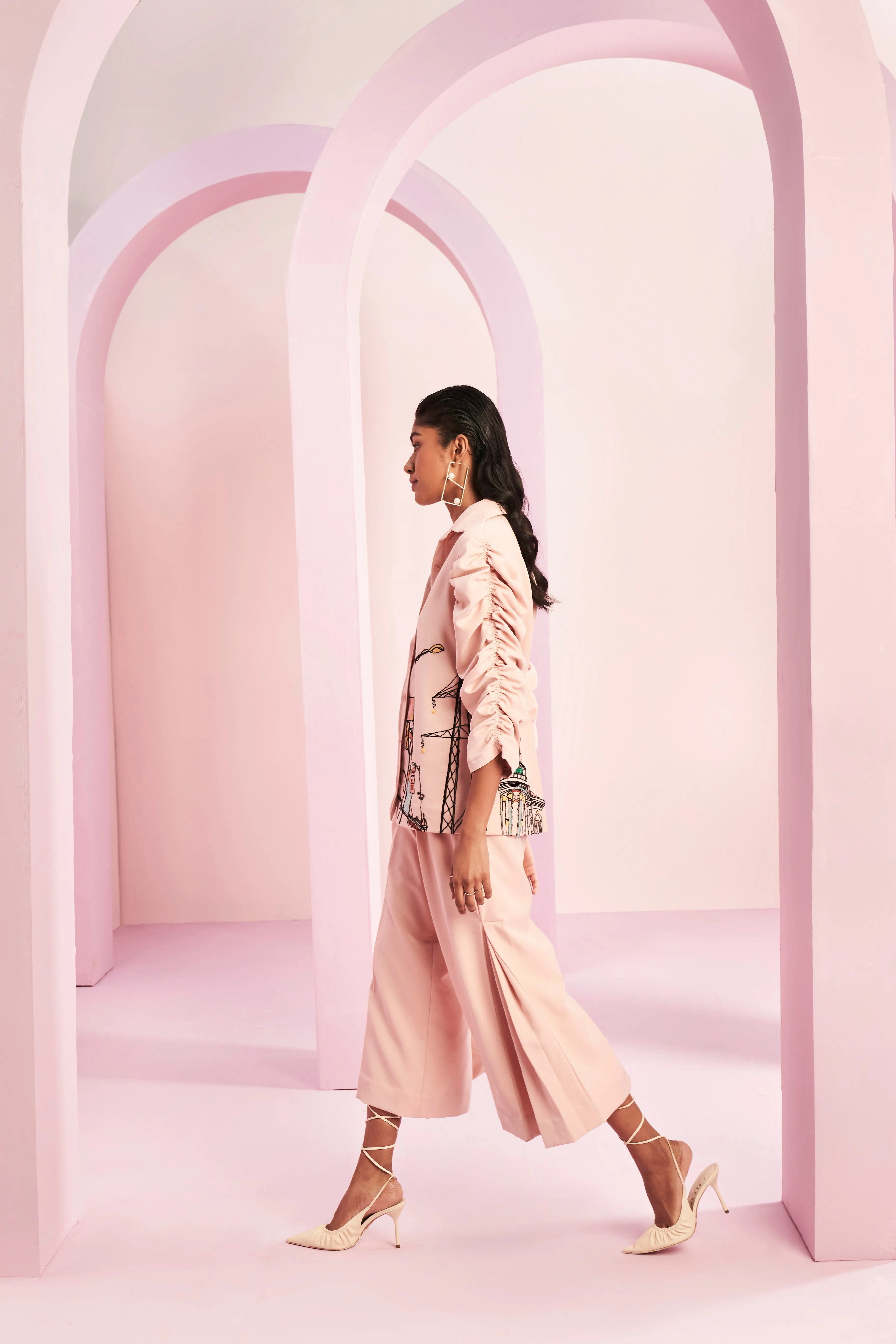 Blush Peach City Life Embellished Co-ord