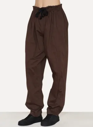 Brown Daim Cotton Wide Pant