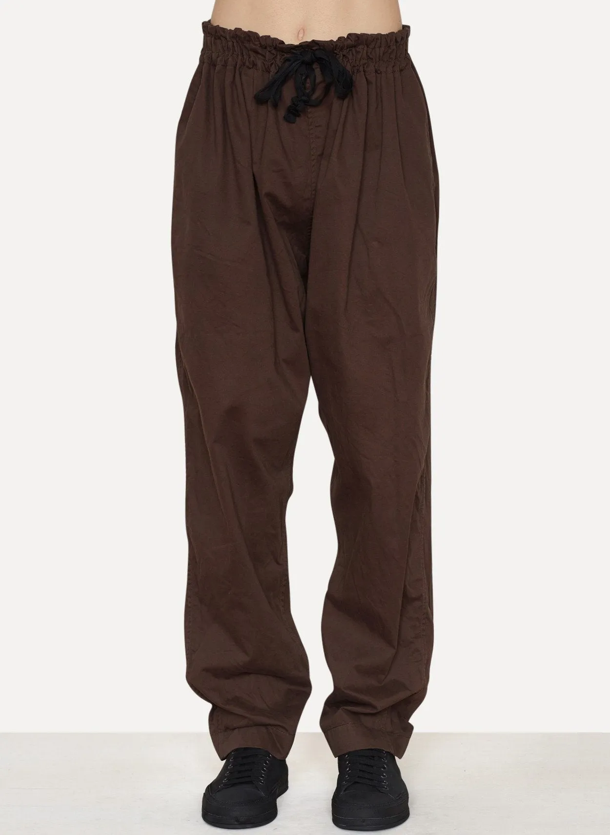 Brown Daim Cotton Wide Pant