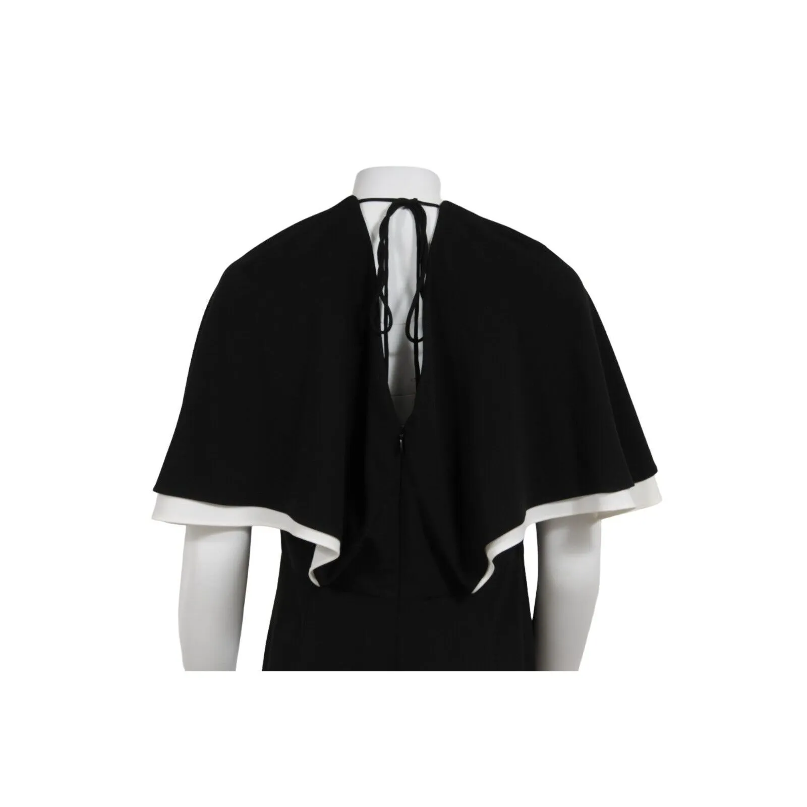 Cape Overlay Jumpsuit US 12 Black White Romper Wide Leg