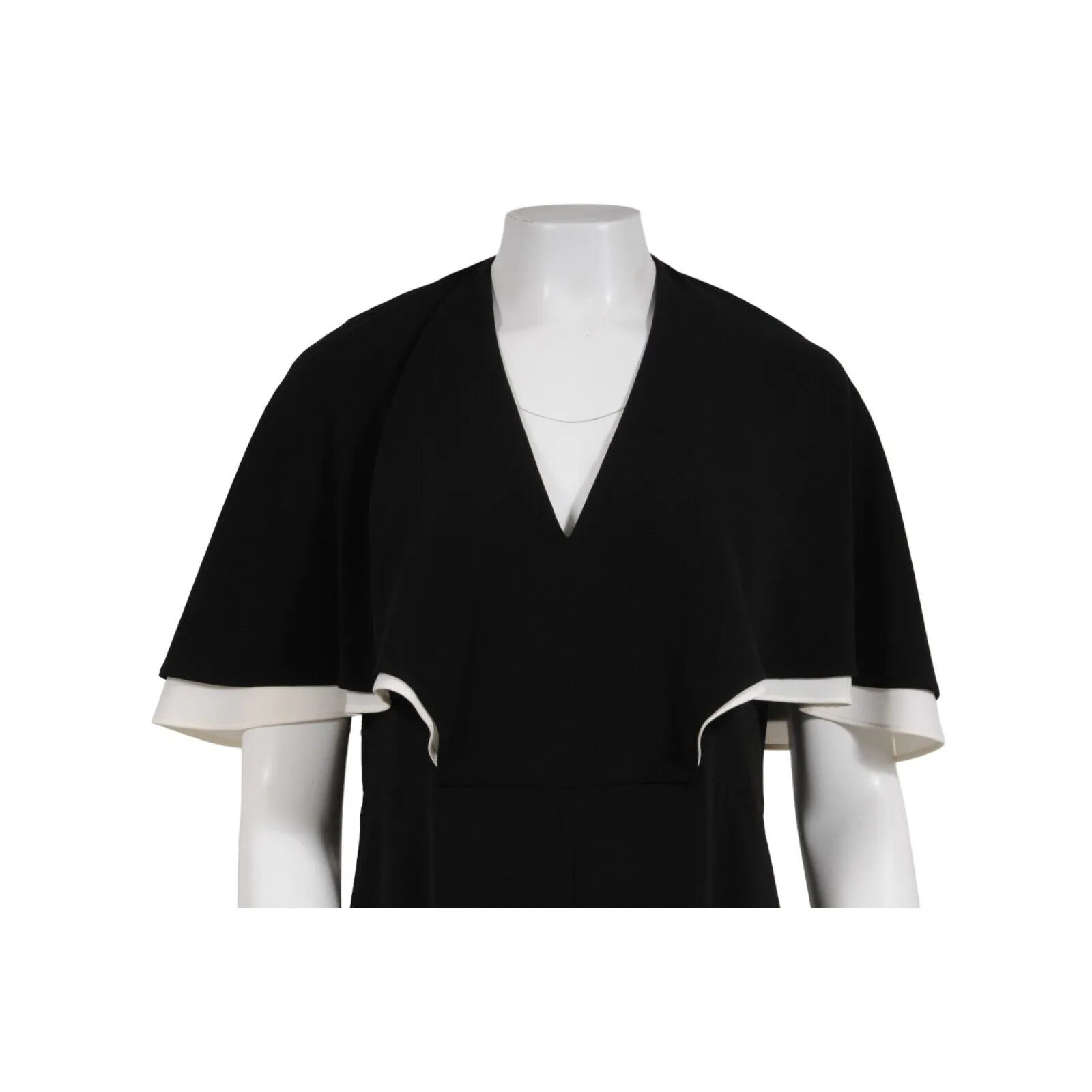 Cape Overlay Jumpsuit US 12 Black White Romper Wide Leg