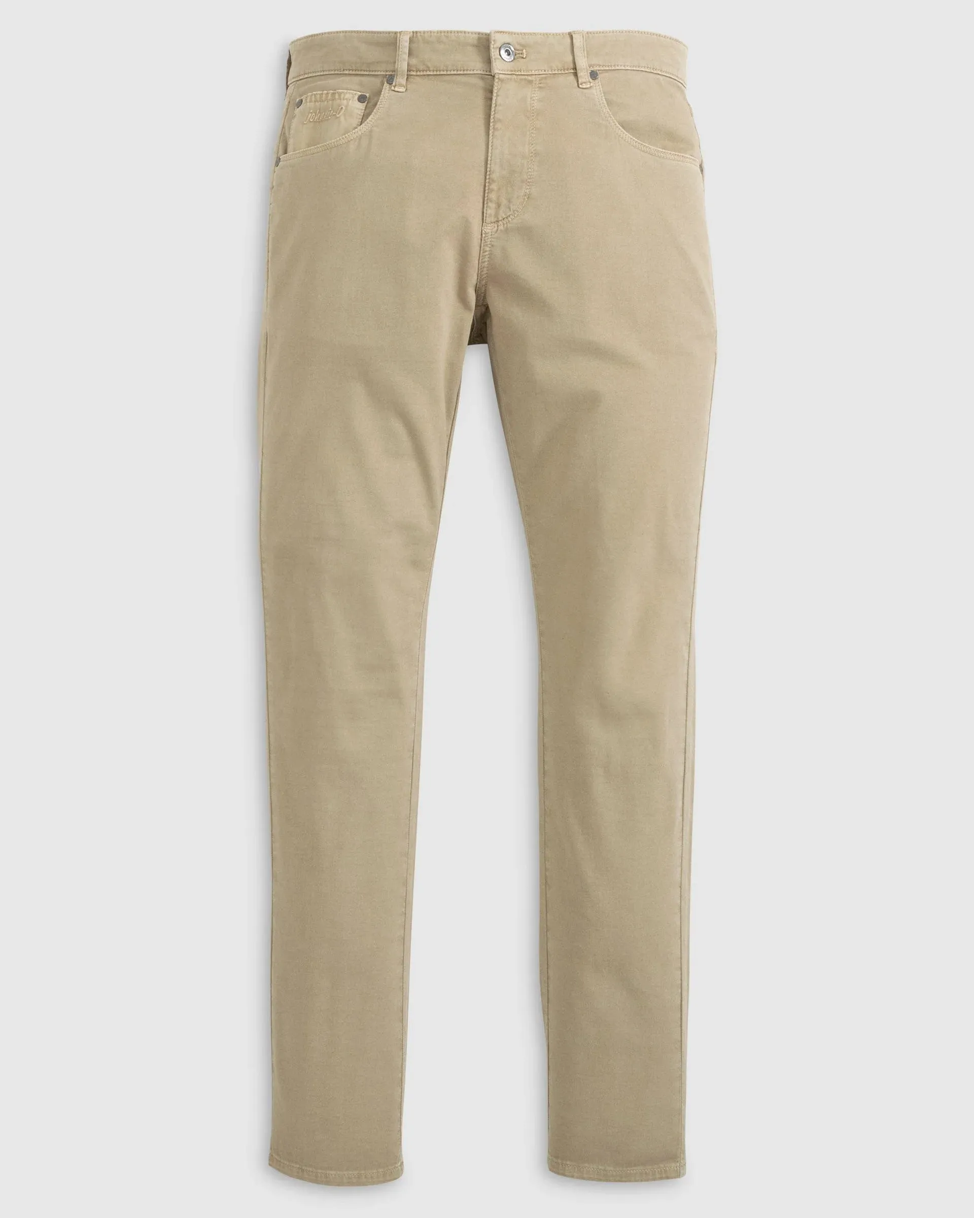 Carmel Sateen 5-Pocket Pant in Khaki by Johnnie-O