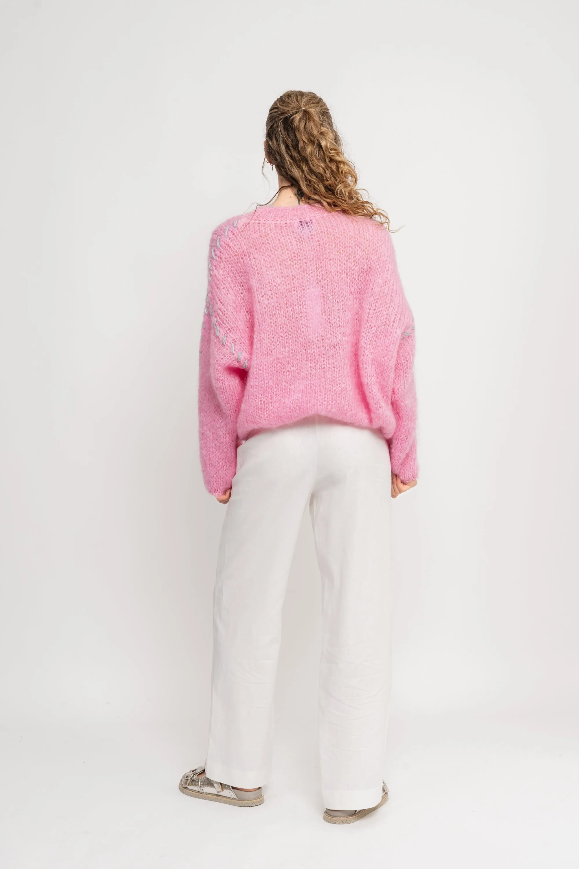 Catia Mohair Stitch Pullover - Soft Berry