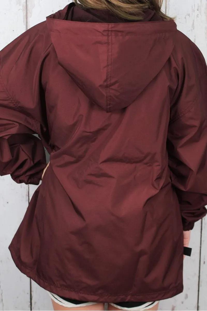 Charles River Lightweight Rain Pullover, Maroon *Customizable! (Wholesale Pricing N/A)