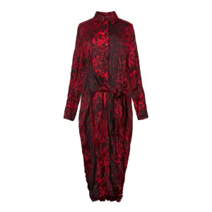Cheetah Midi Length Shirt Dress