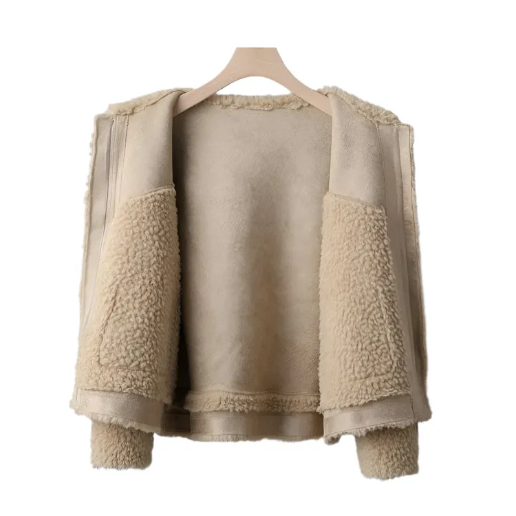 Chenille Coat Stitching Fur Coat Women