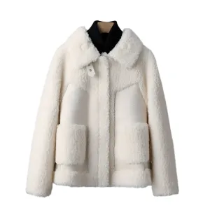 Chenille Coat Stitching Fur Coat Women