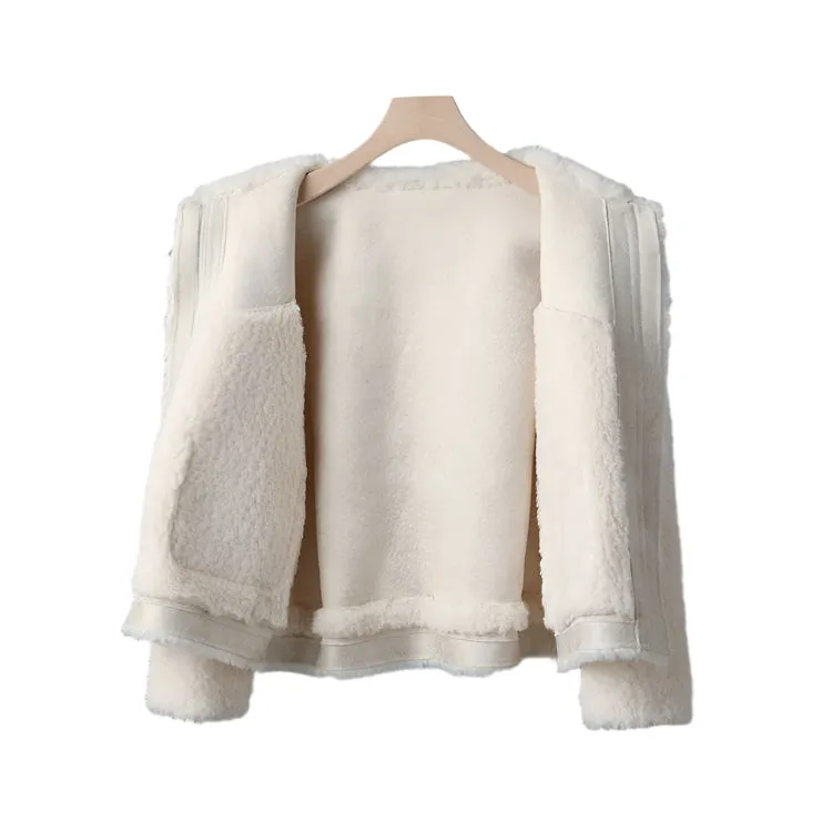 Chenille Coat Stitching Fur Coat Women