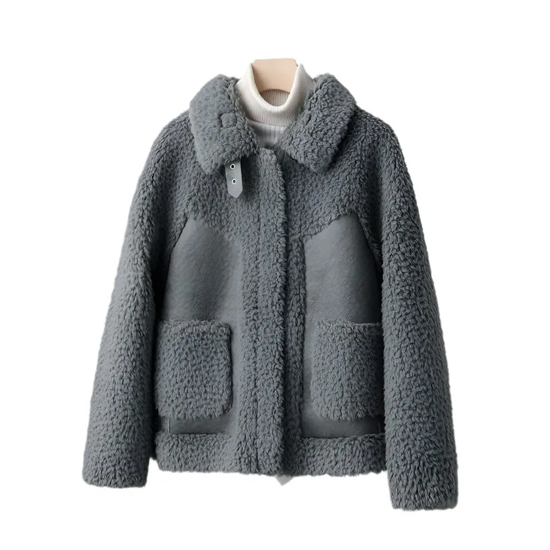 Chenille Coat Stitching Fur Coat Women