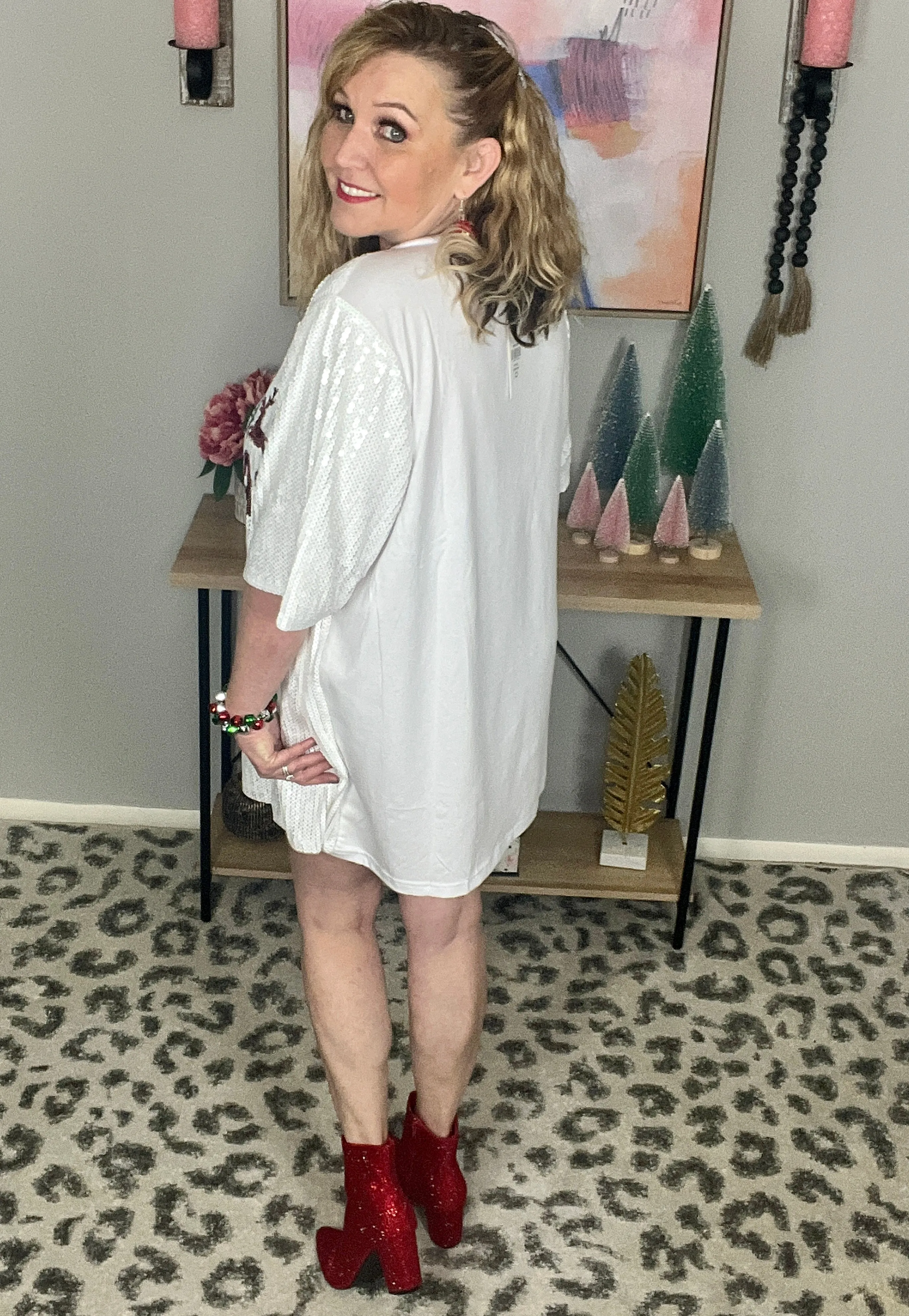 Christmas Sparkle Dress *White* (OS & Plus)