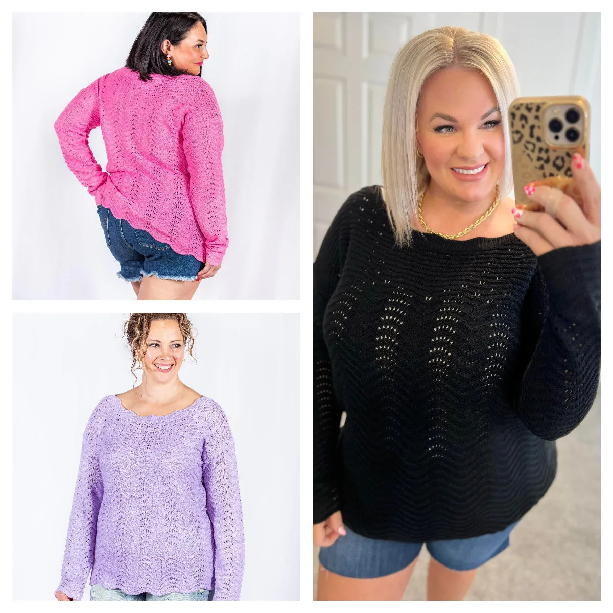 Cici Hallow Out Sweater
