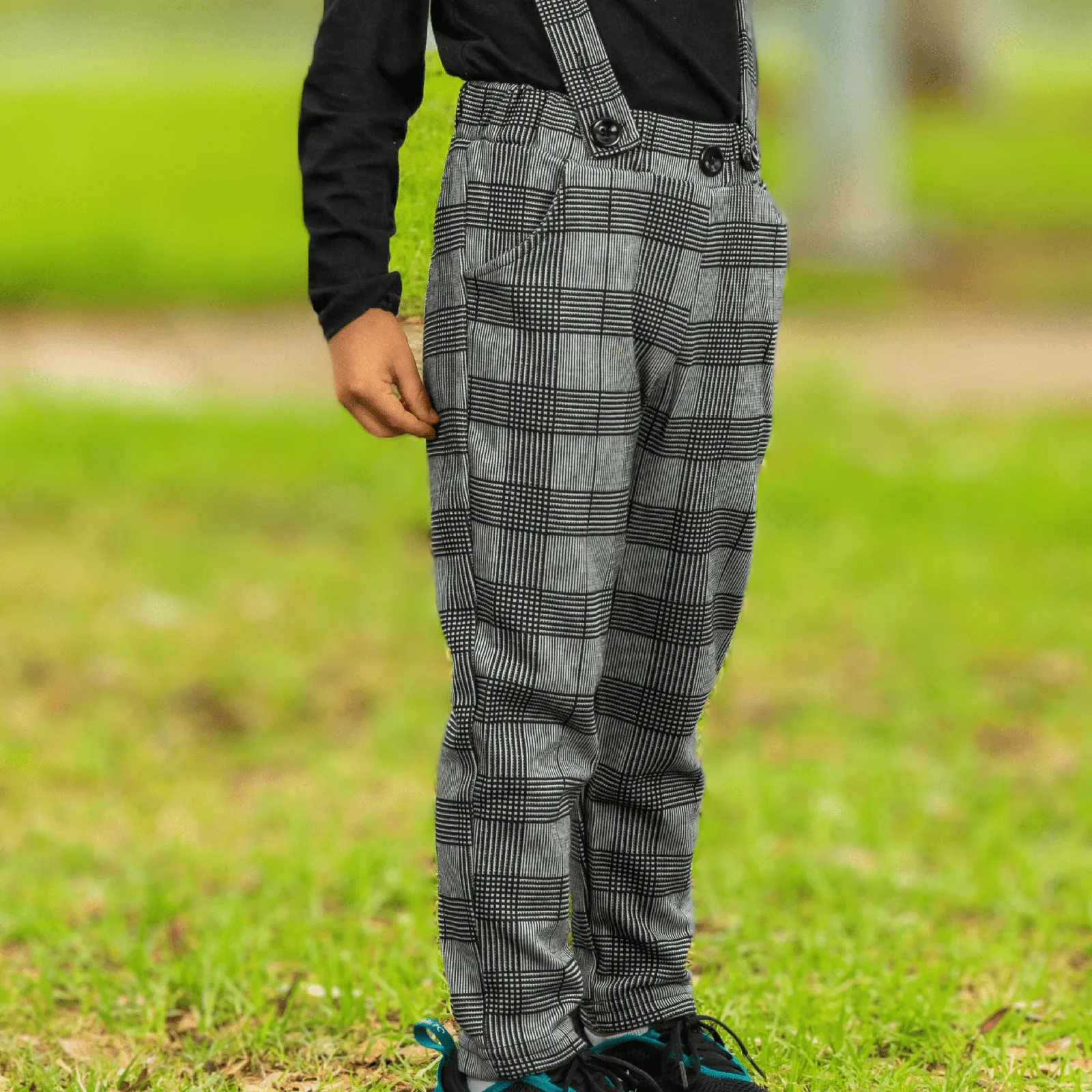 CLASSIC CHECK SUSPENDERS PANTS
