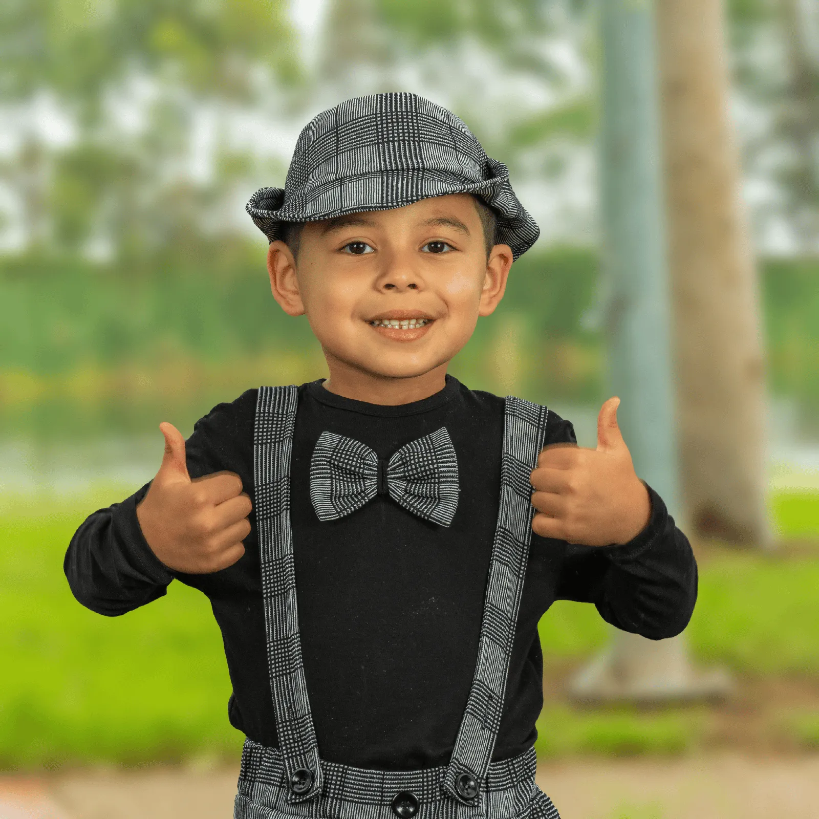 CLASSIC CHECK SUSPENDERS PANTS