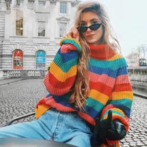 Colorful Striped Knitted Sweater