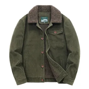 Corduroy Fur Collar Jacket