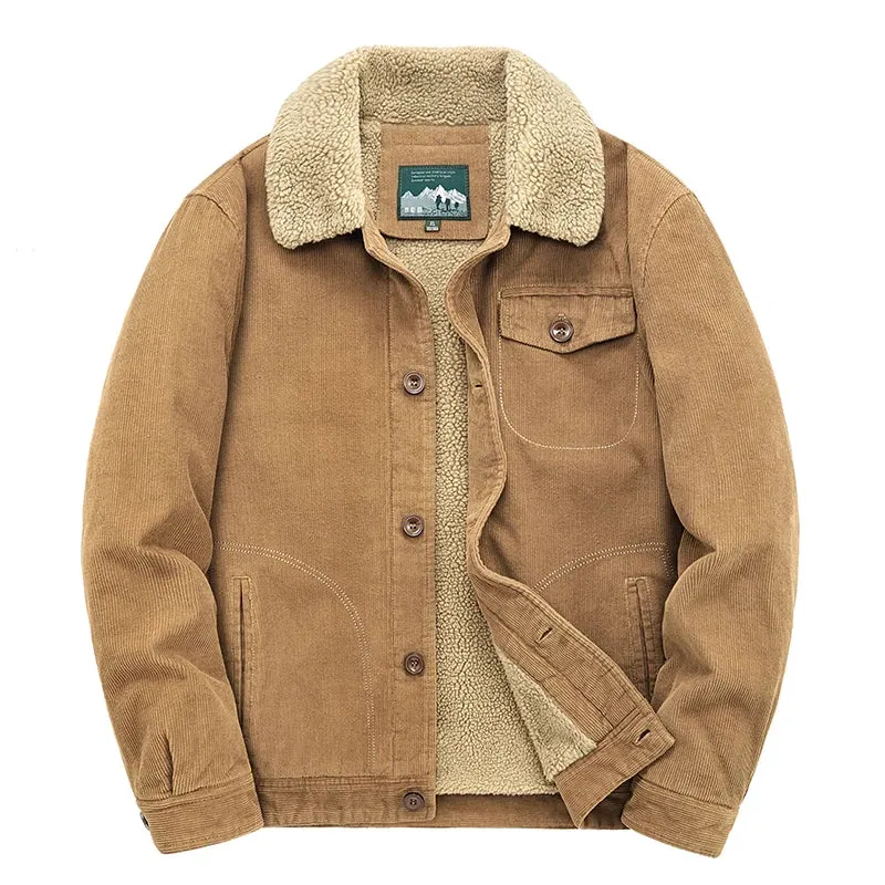 Corduroy Fur Collar Jacket